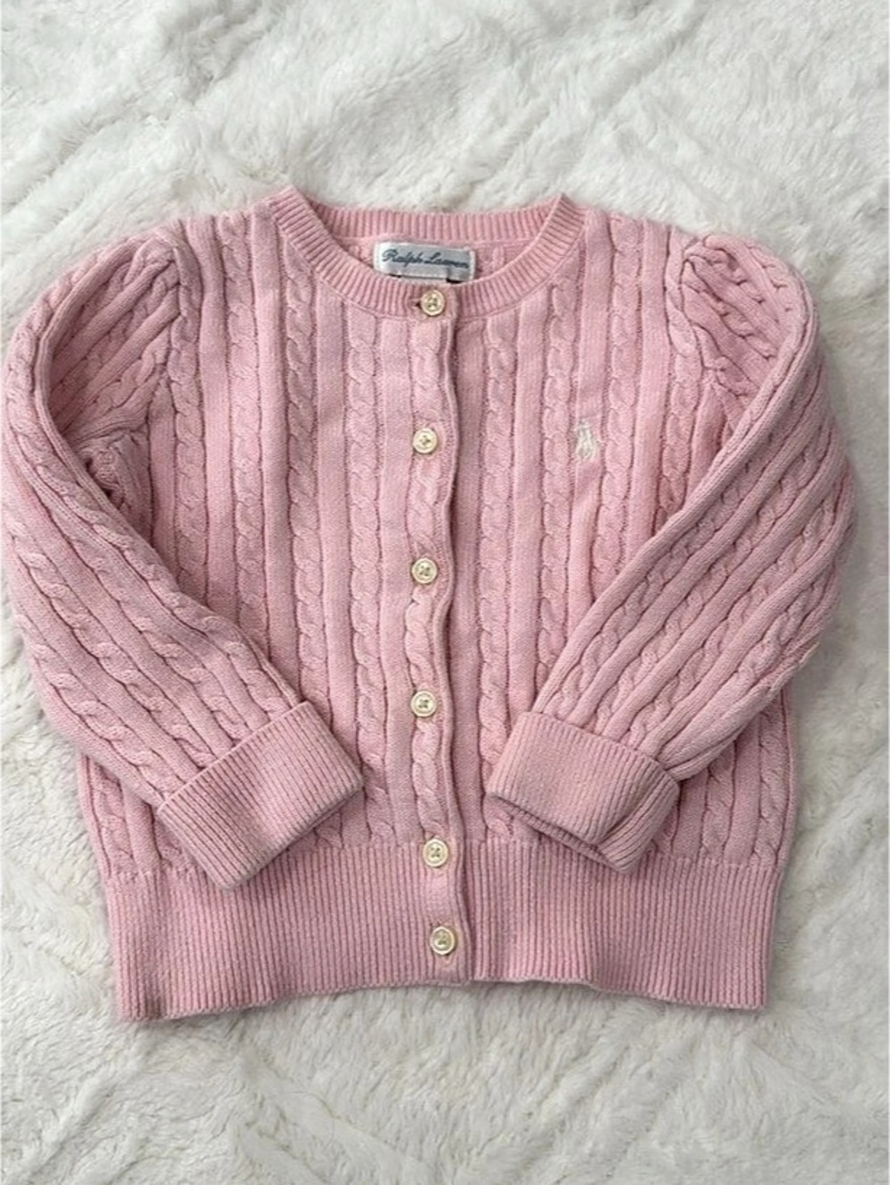 Polo Ralph Lauren Girls Cable-Knit Cotton Cardigan Pink Cable Knit Cardigan Like